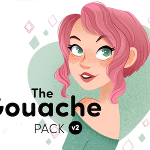 Procreate Realistic Gouache Brushes, gouache procreate brush set, paper painting , textured wet and dry brushes,