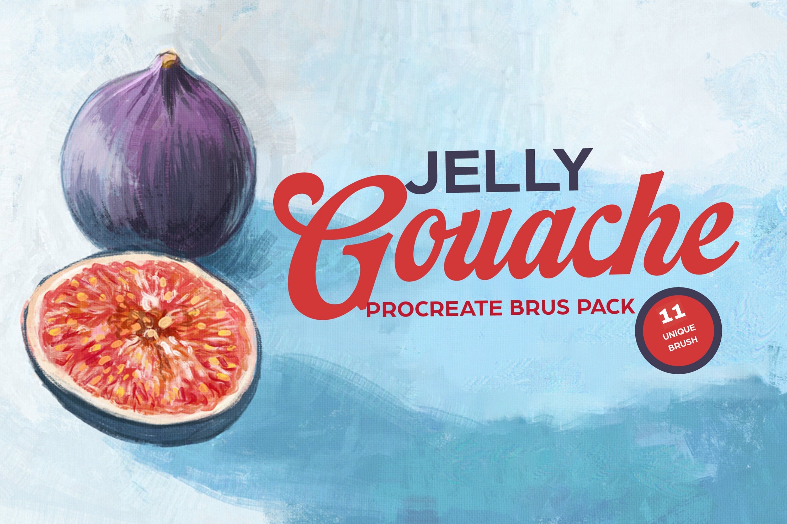 11 pinceles Jelly de gouache para Procreate – Pintura gouache realista, blending, húmedo sobre húmedo y lavados texturizados