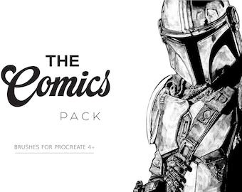 35 The Comics Procreate Pack, procreate comic brushes, procreate manga, procreate comic stamps, Procreate Cartoon and Comic Set