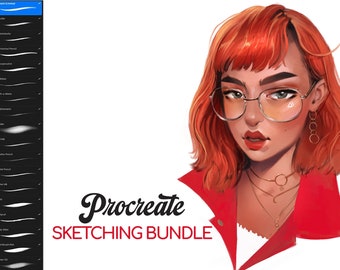 30 pinceles de paquete de bocetos de Procreate, pinceles de bocetos de Procreate, pinceles de bocetos de procreate, conjunto de pinceles de bocetos, lápiz de procreación,