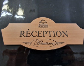 "Reception" door plate