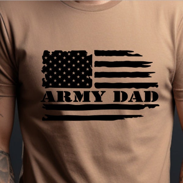 Army Dad USA American Flag T-shirt, Proud Army Dad