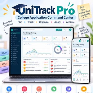 College Application tracker | Admission planner and scholarship tracker | Interactive HTML Dashboard (Digital Download)