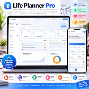 Life Planner Pro HTML App | All In One Digital Planner | Productivity Dashboard | Finance Tracker