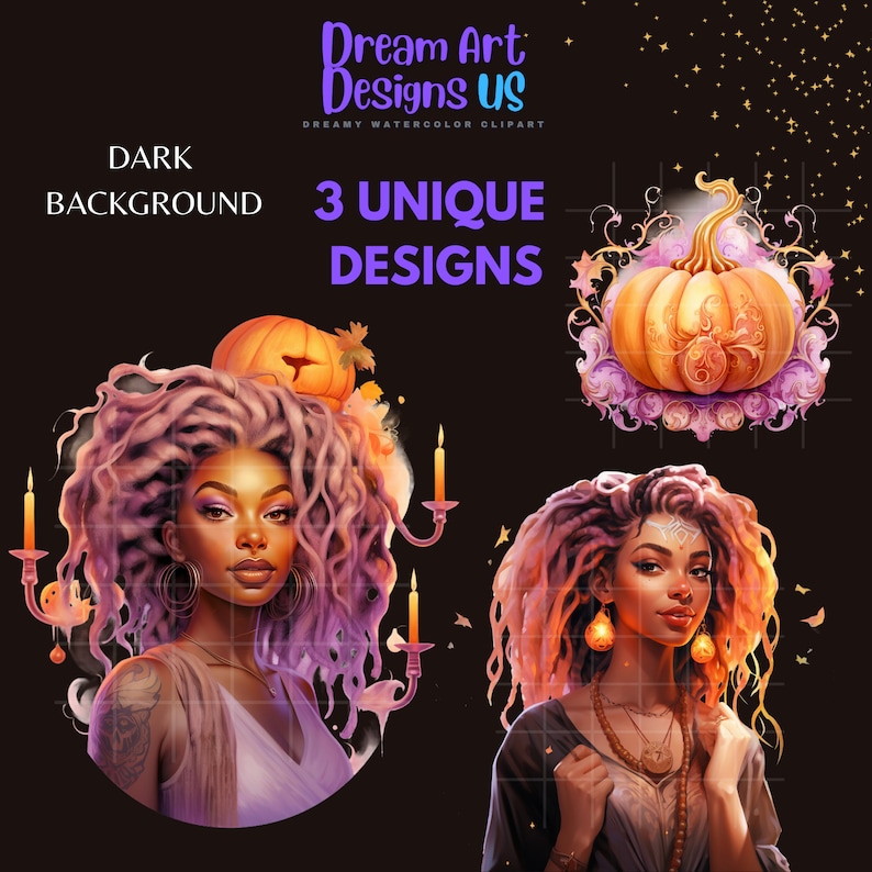 Spooky Vibes Black Woman Clipart - Pastel Halloween, Black Girl Magic ...