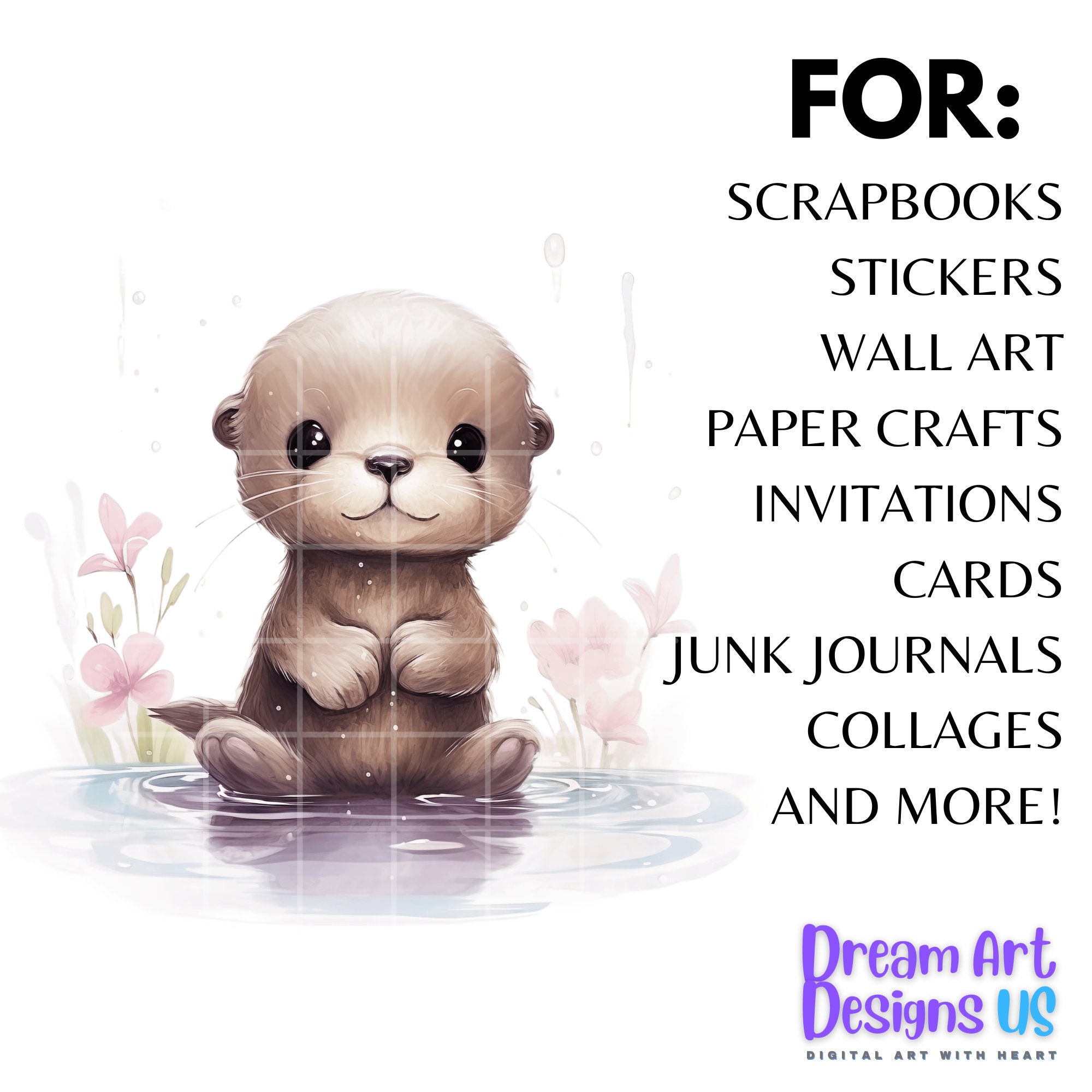 Watercolor Baby Animal Clipart Bundle, Nursery Decor (PNG Digital ...