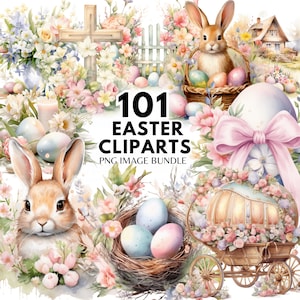 Pastel Pascua Clipart Acuarela Huevo de Pascua PNG Conejito de Pascua Primavera Clipart Cesta de Pascua Feliz Pascua PNG Paquete de Pascua Clipart de Pascua DIY