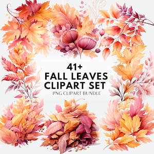Pacchetto PNG Clipart foglie autunnali Clipart bordo autunno Foglie autunnali PNG Clipart autunno acquerello Ciao autunno PNG Pacchetto sublimazione grafica