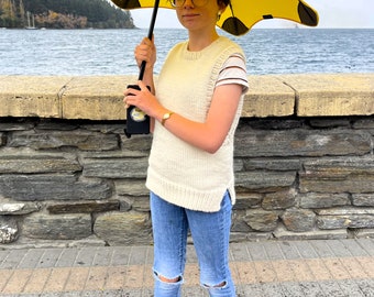 Grobstrick-Weste-Muster: Anfänger-Sleeveless-Pullover (PDF-Muster)