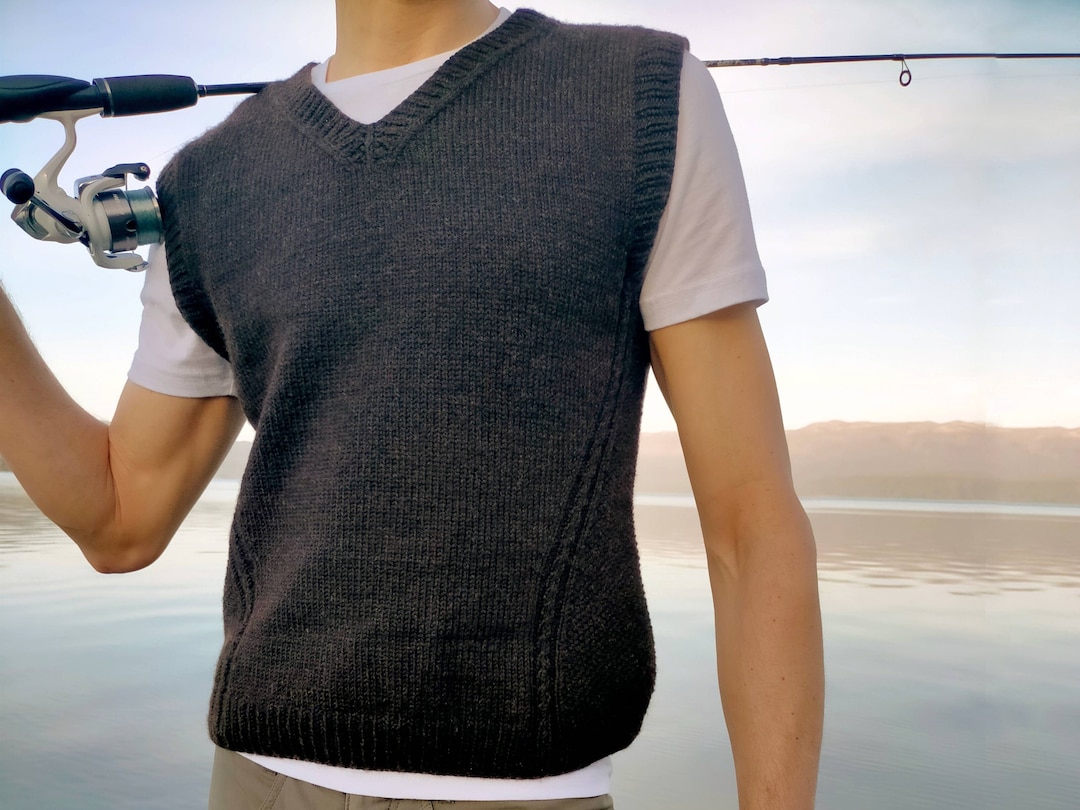 Men's Vest Knitting PATTERN / Sleeveless Sweater / Instant PDF Download