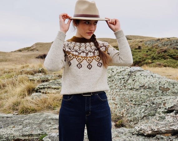 Otago Drylands Yoke Sweater Knitting Pattern: Colourwork Design