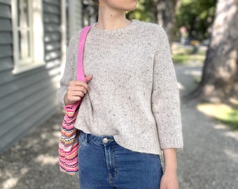 Weiter Pullover Strickanleitung/ Sofort PDF in Englisch/ Mohair