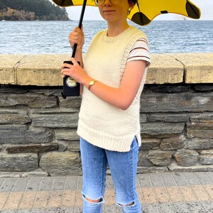 Chunky Knit Vest Pattern: Beginner Sleeveless Sweater (PDF Pattern)