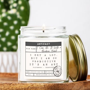 Swiftie I Can Do It With A Broken Heart Lyric Candle Gift 4 oz The Tortured Poets Department Album