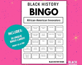 Black History Bingo featuring African-American Innovators, Scientists, and Engineers: Full Class Set of 30!