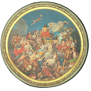 Vintage Springbok Circular Puzzle Gods of Mount Olympus 350 Piece Round Greek Mythology #944