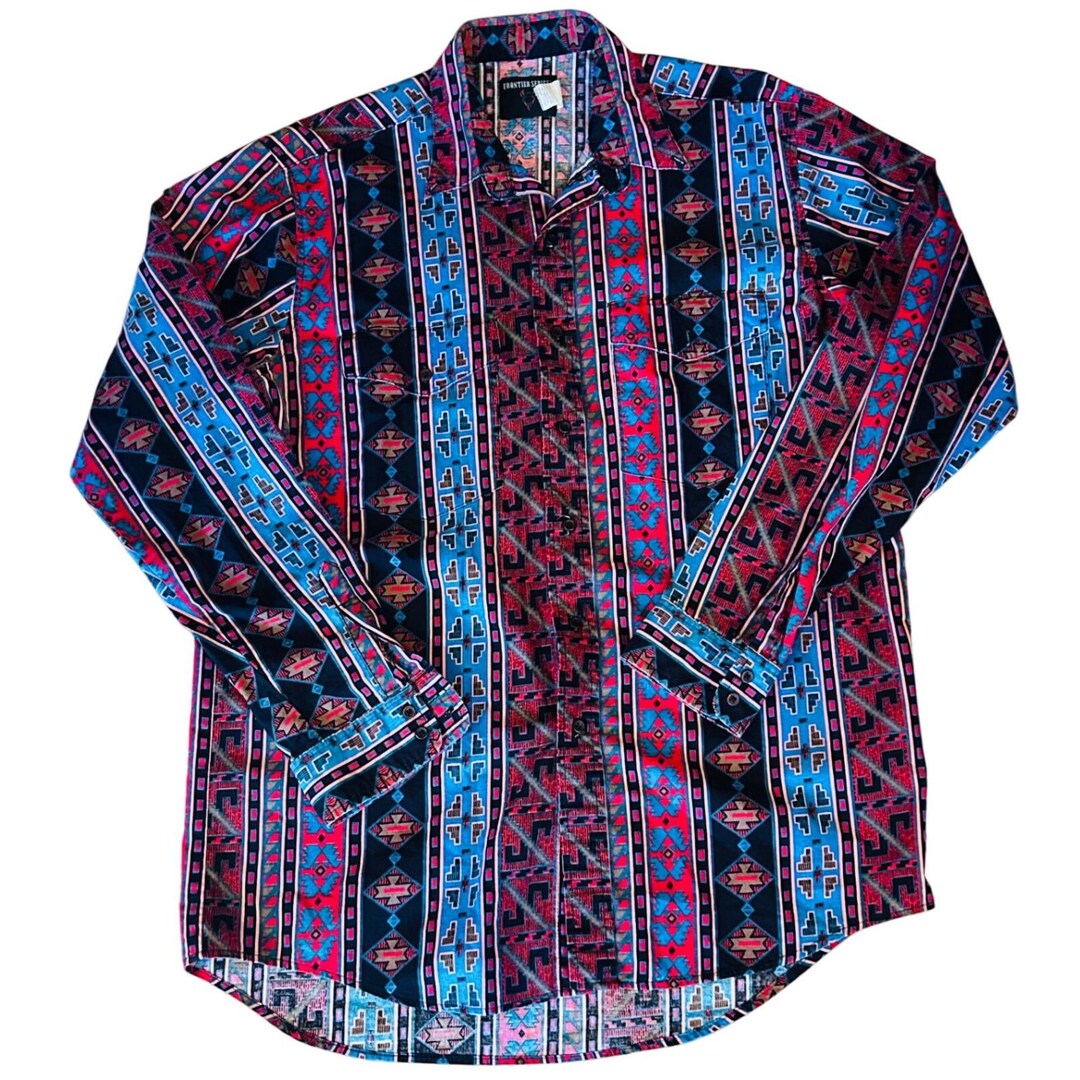Frontier Design Pattern Frontier Series Aztec Western Shirt Mens Long Sleeve Button up Pattern ...