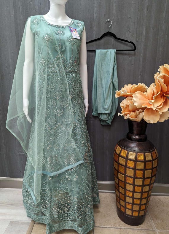 Net party wear dresses sales