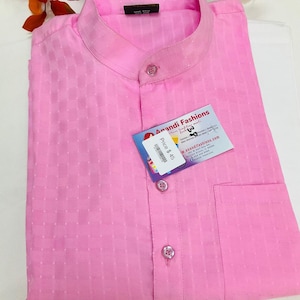 Pink Kurta for Men - Men&#39;s Indian Outfit for Casual Wear