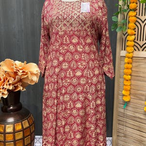 Plus Size Anarkali Rayon Kurti