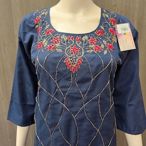 Indian Party Dresses - Work Kurti with dupatta