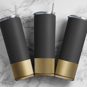 Shotgun shell black tumbler wrap PNG, 20 oz skinny seamless tumbler sublimation design digital download, Straight tumbler.