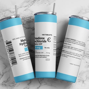 Methadone 10mg tumbler wrap PNG, 20oz skinny straight tumbler wrap sublimation design digital download, Funny medication tumbler wrap.