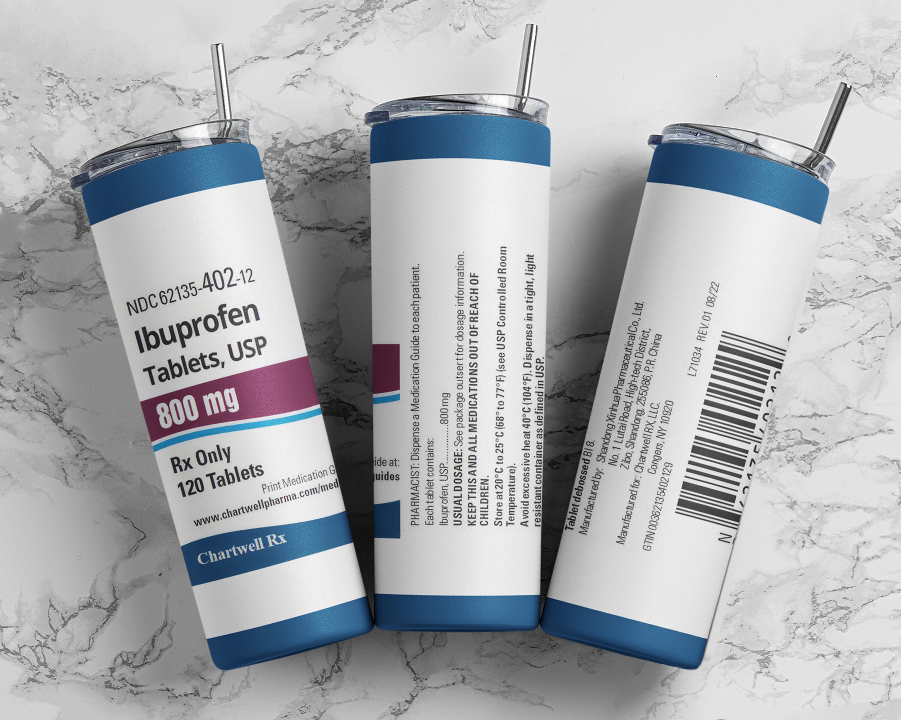 Ibuprofen 800mg Tumbler Wrap PNG 20 Oz Skinny Tumbler Etsy