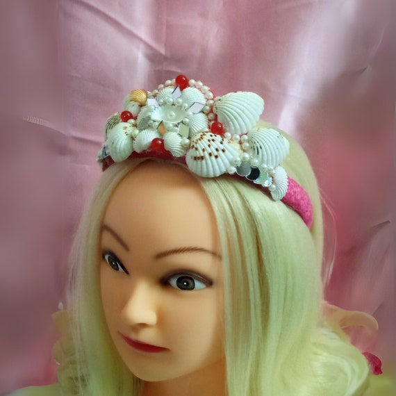 Shell Pearl Wedding Headband for Women Bridal Shower Gift  display picture 2