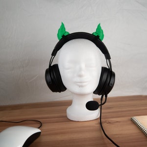 Croissant Horn Headset Attachment, Curved Horns for Headphones, Cosplay, Streamer, Gamer