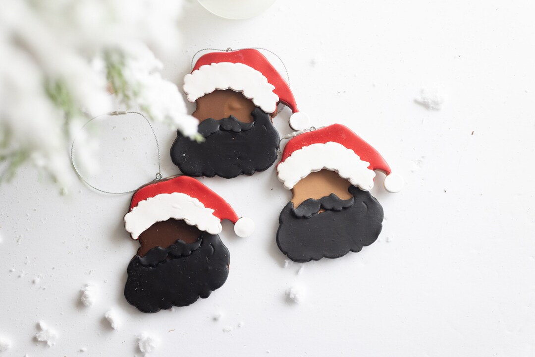 Black Santa Claus Ornament, African American Santa Claus Ornament