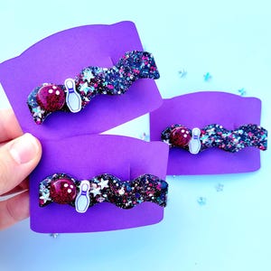 Bowling Party Favor Hair Clips, Goody Bags, Birthday Favor Bags,