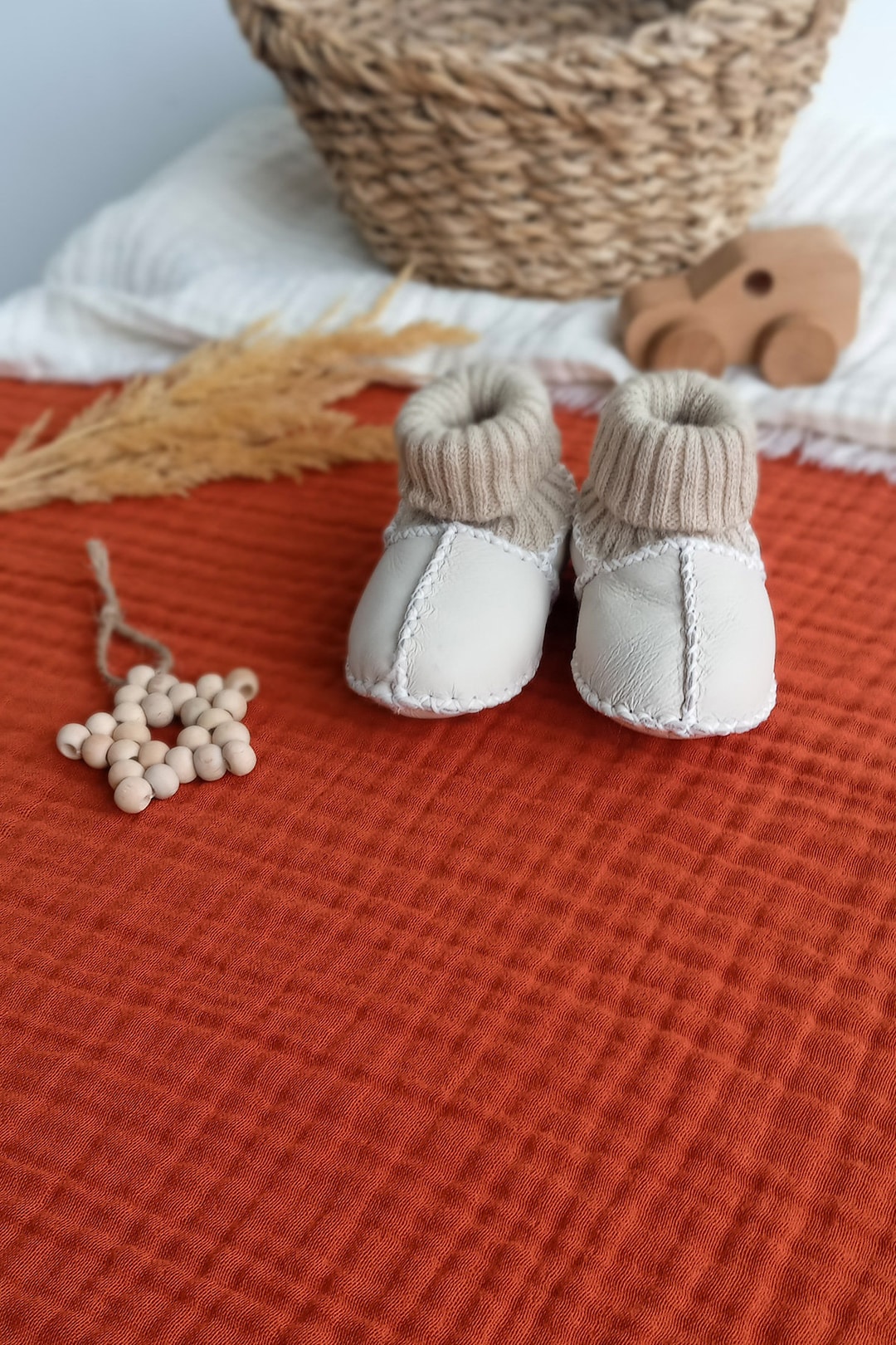 Lambskin Baby Shoes, Natural Soft Leather, First Baby Shoe, Toddler ...