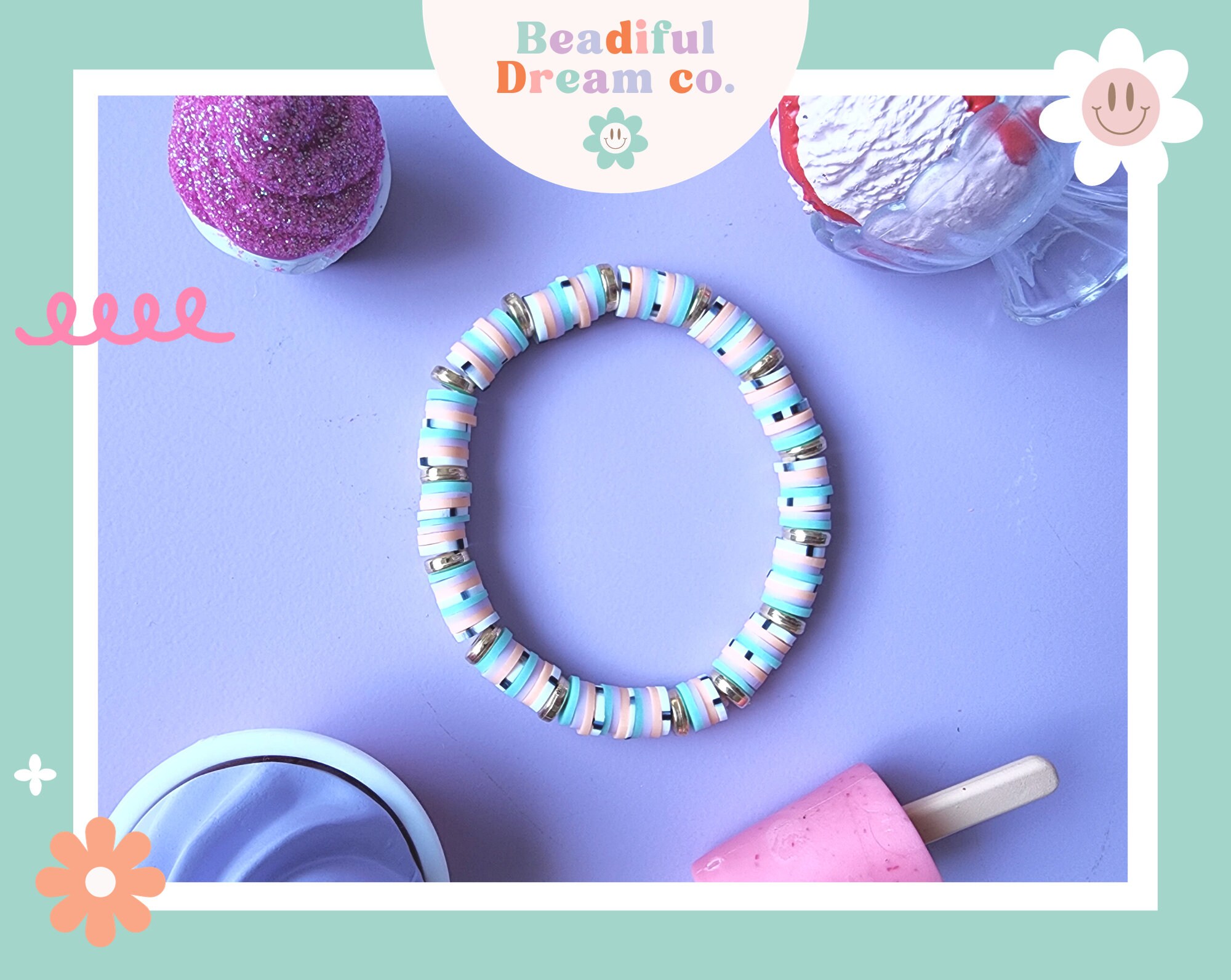 Teach Pencil Bracelet/heishi Bead Bracelet/teacher Gift/pencil Bracelet/clay  Bead Bracelet/stretchy Bracelet/teacher Bracelet/birthday Gift 