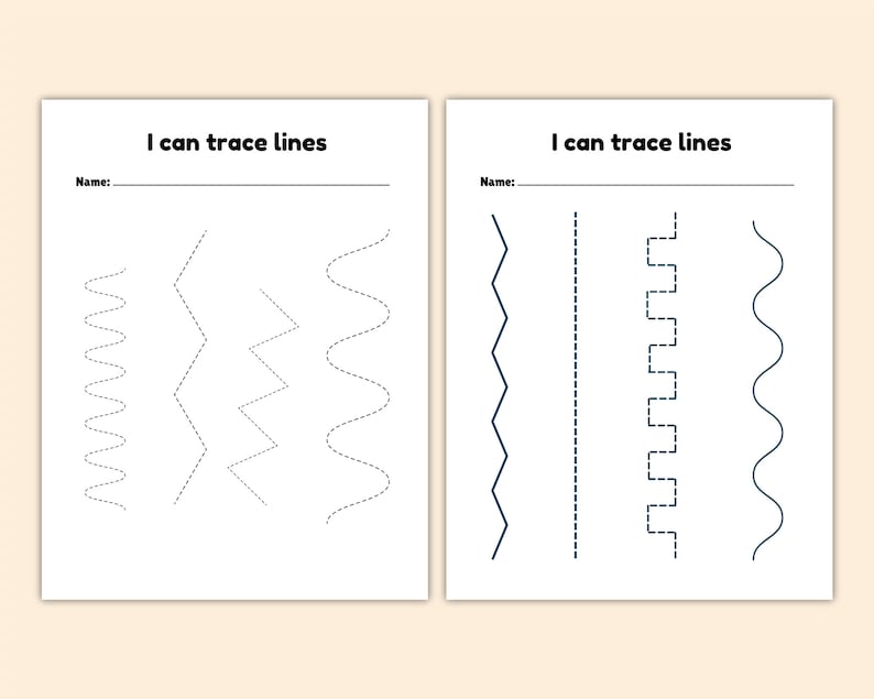Kindergarten Line Tracing Worksheets Kids Line Tracing Preschool Line