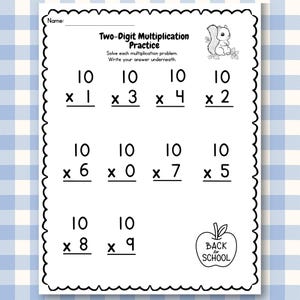 20 Printable Two-Digit Multiplication Worksheets | Numbers 10–30 | 2nd to 4th Grade Math Practice