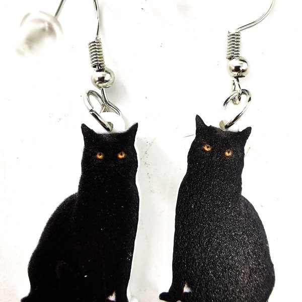 Süße Ohrhänger "schwarze Katze" Kawaii aus Japan