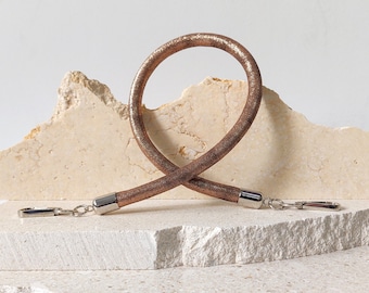 Metallic Leather Purse Strap: Removable Italian Suede Handle