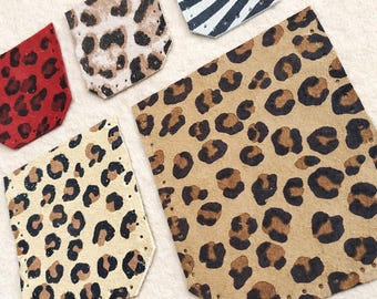 Animal Print Suede Pocket Patches: Italian Leather, Pre-Punched Option