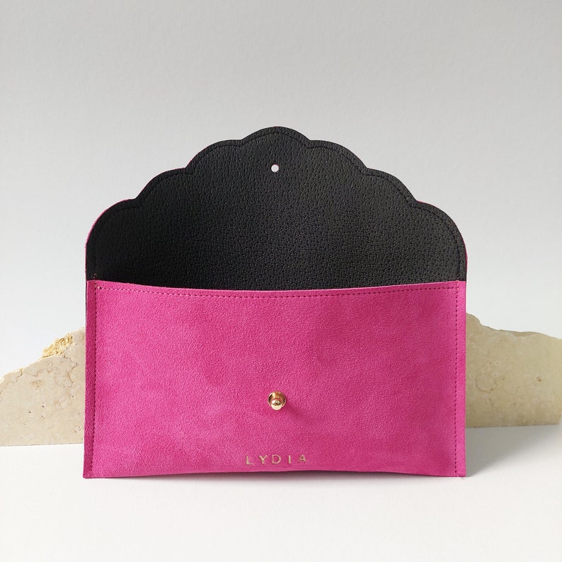 Personalized Suede Leather Pouch, Wrist Clutch, Bridesmaid Gift image 9