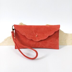 Personalized Suede Leather Pouch, Wrist Clutch, Bridesmaid Gift image 5