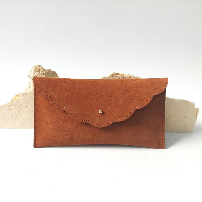Personalized Suede Leather Pouch, Wrist Clutch, Bridesmaid Gift image 6