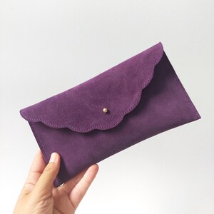 Personalized Suede Leather Pouch, Wrist Clutch, Bridesmaid Gift image 7
