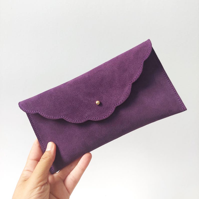 Personalized Suede Leather Pouch, Wrist Clutch, Bridesmaid Gift image 7