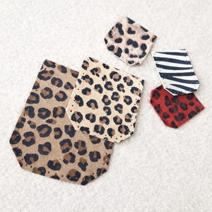 Animal Print Suede Pocket Patches: Italian Leather, Pre-Punched Option