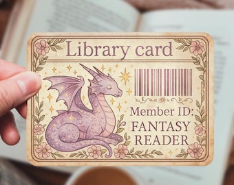 Fantasy Reader Sticker Library Card Bookish Sticker Cute Dragon Book Sticker Fantasy Books Lover Dragon Kindle Sticker Aesthetic Dragon Art