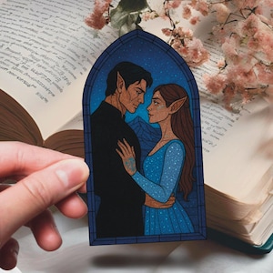Pegatina inspirada en ACOTAR, fan del arte de Feyre y Rhysand, regalo de ACOTAR para amantes de los libros, pegatina de Kindle de fantasía romántica para amantes del sexo, pegatinas de libros