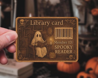 Spöklik läsare bibliotekskortsklistermärke spökläsning dekal Halloween vattenflaskklistermärke skräckläsare böcker klistermärke söt goth bok klistermärke läsning