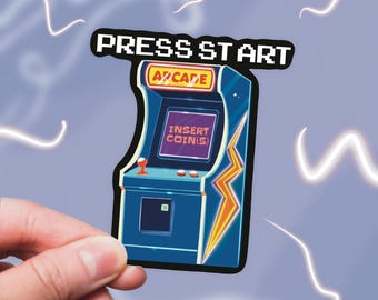 Arcade Machine Vinyl Sticker Retro Gamer Waterproof Controller Stickers Vintage Gaming Stickers Gamer Console Stickers Video Game Decal