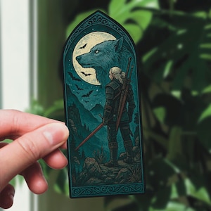 Witcher Wolf sticker vinyl fantasy minnaar boek sticker waterfles waterdichte sticker gaming minnaar cadeau sticker Kindle Fantasy cadeau sticker